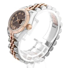 ROLEX DATEJUST VI DIAMOND 179171 CHOCOLATE BROWN ROMAN 388309