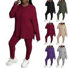Women's Plus Size 2Pcs Outfits Sweatsuits Long Sleeve Hoodies Tracksuit Sets