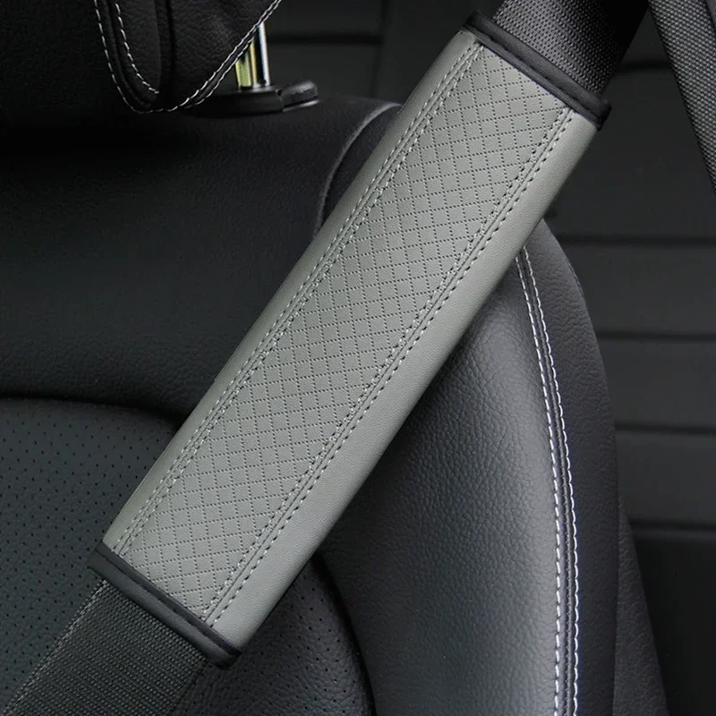 PU Leather Embossed Three-Dimensional Car Seat Belt Shoulder Cover Anti-Stretchi