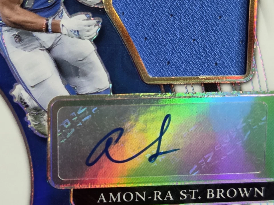 Amon-Ra St Brown RPA /75 2021 Panini Select Football RC Auto Patch Lions JRS-AST - Image 4 of 4