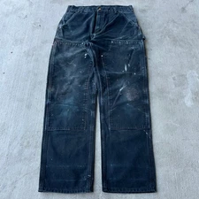 Vintage Y2K Carhartt black ALTERED double knee work wear carpenter pants