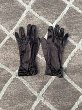 Pre-Owned Women's One Size Fits All Black Nylon Gloves Good Condition
