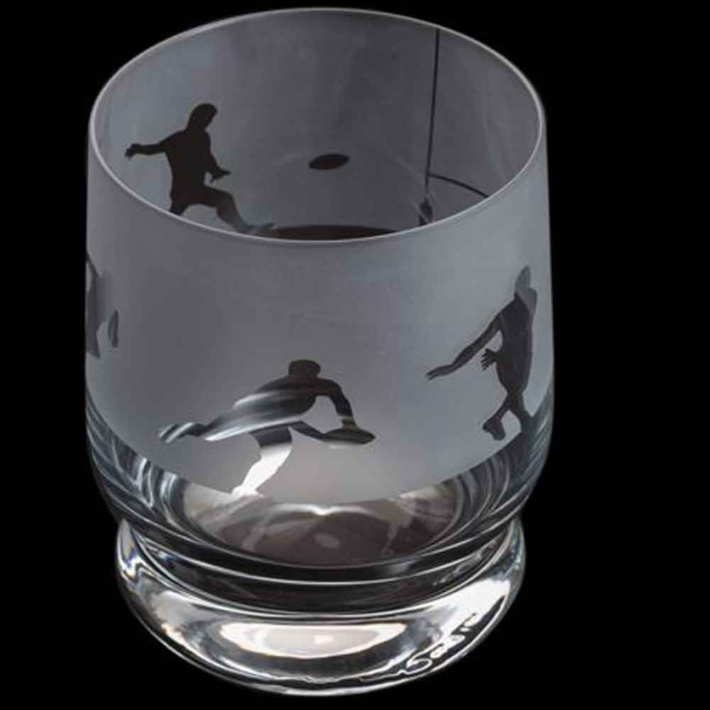 Dartington Aspect Rugby Tumbler Hand Engraved Crystal Whisky Glass Gift