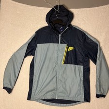 Nike Jacket Men's Large Blue Running Windbreaker Runner Lightweight