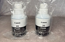 Canon GI-20 PGBK Genuine Pigment Black Ink 170ml PIXMA Lot of 2