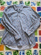 Alan Flusser Paisley Button Up Shirt Mens XL Long Sleeve Multicolor