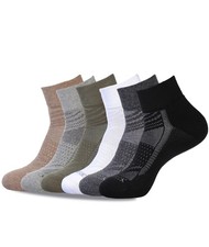 Unisex 6-Pack Athletic Quarter Crew Socks - Moisture-Wicking, Cushioned Support