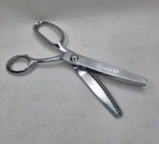 Vintage PENNEYS 9" Shears ZigZag Crafting Scissors Chrome Plate ITALY