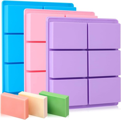 #ad Silicone Soap Molds 3 Packs Rectangle Soap Molds for Soap Making 6 Cavity Mold $11.49