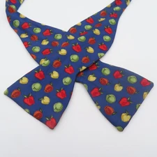 Beau Ties Bow Tie Silk Self Tie Apple Red Green Polka Dot USA