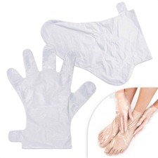 200Pcs Plastic Foot Covers Disposable Socks Gloves and Large