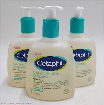 3 PACK!! Cetaphil Exfoliating Salicylic Acid Cleanser - 8oz
