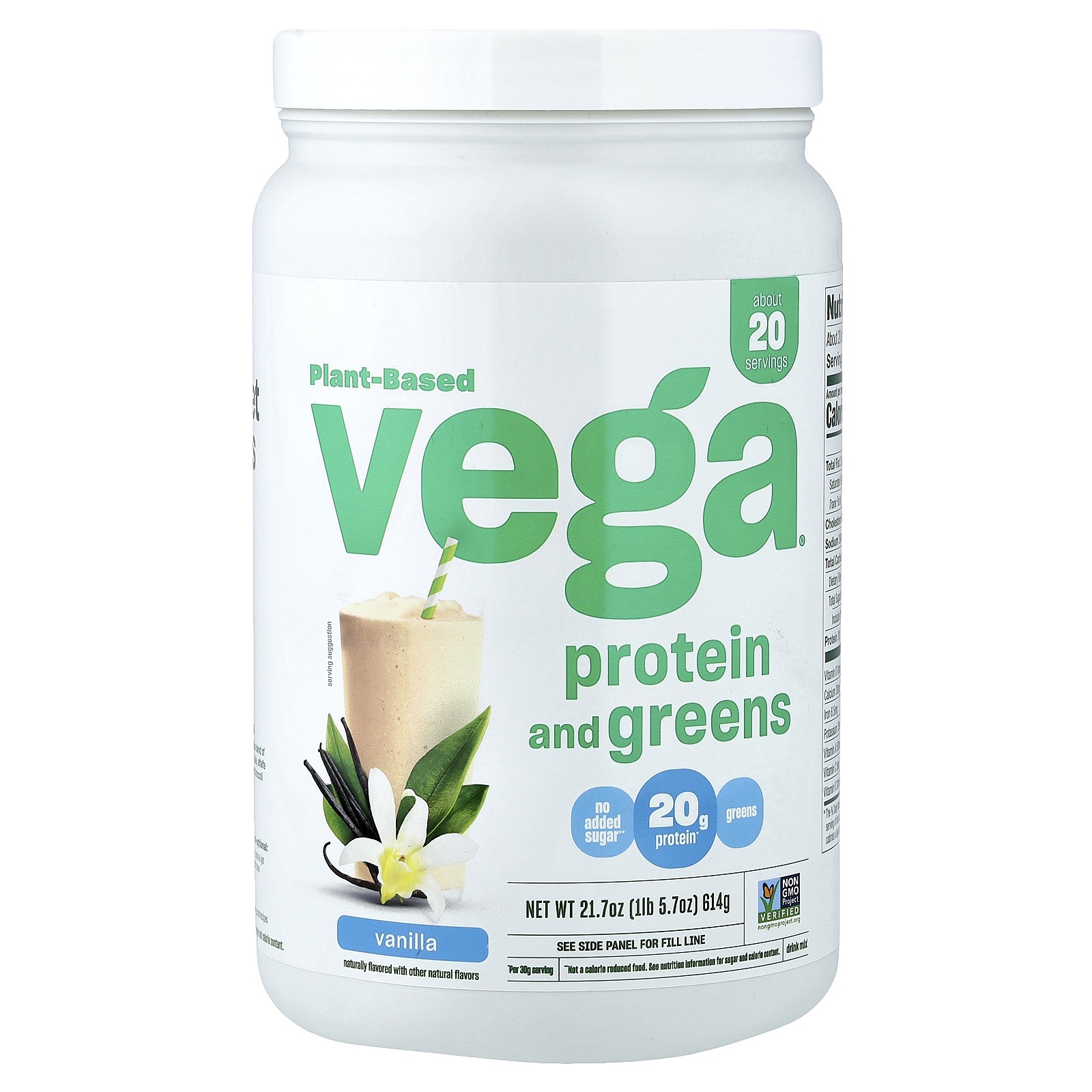 Plant-Based Protein and Greens Vanilla 1 lb 57 oz 614 g 6890₽