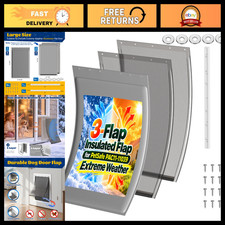 Extreme Weather Insulated Dog Door Flap - 3-Flap Design for Pets, Easy Install