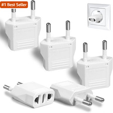 6 Pack US to Europe Plug Adapter - Type C European Travel Adapter, Wall Plug Pow