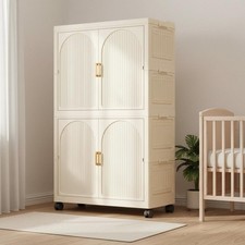 Multi-Tier Plastic Closet Installation-Effortless Collapsible Storage Cabinet