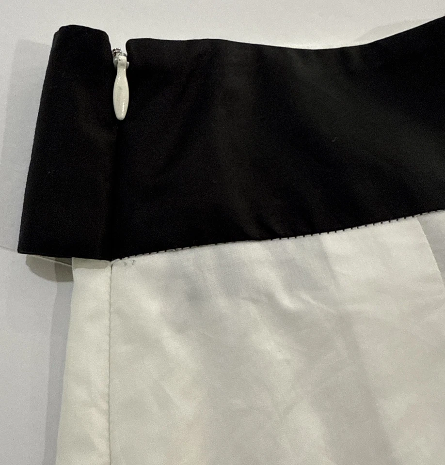 Falda de algodón Theory blanca negra rosa línea A talla 6 nueva con etiquetas Foto 4 de 4