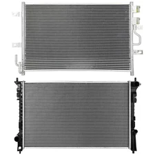 Automotive Aluminum Radiator & AC Condenser Cooling Kit For 2010-11 Ford Taurus