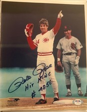PETE ROSE Autographed 8x10 Photo #1 Hit King 4,256 (PSA COA) BEAUTIFUL PHOTO 💎