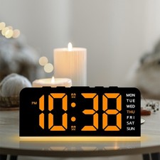 Large Display Digital Alarm Clock with Date Week Temperature and Snooze Feature