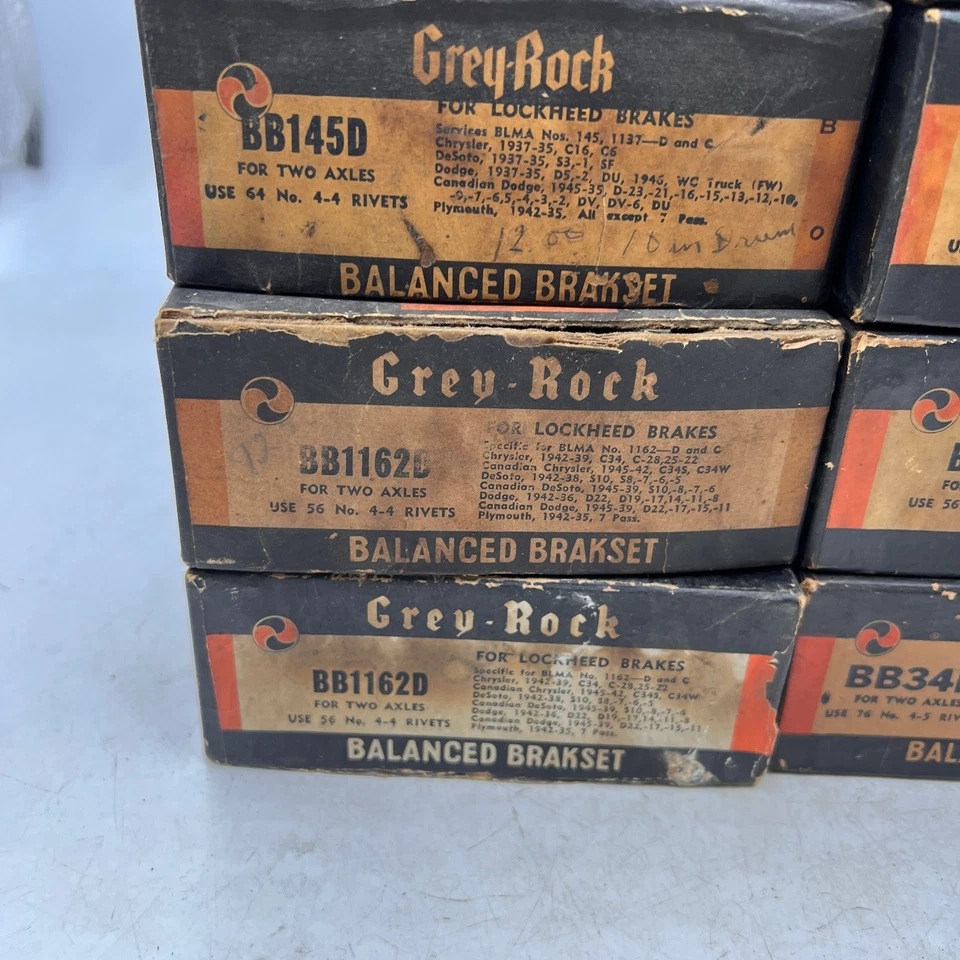LOTE DE 8 NOS conjuntos de forro de freio balanceado cinza-rocha década de 1930 1940 Chrysler Dodge etc - Imagem 4 de 4