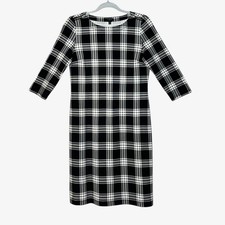 Talbots Shift Dress Size S Petite Buffalo Check Career Work Classic Preppy