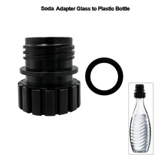 Black adapter for Sodastream crystal glass to plastic bottle