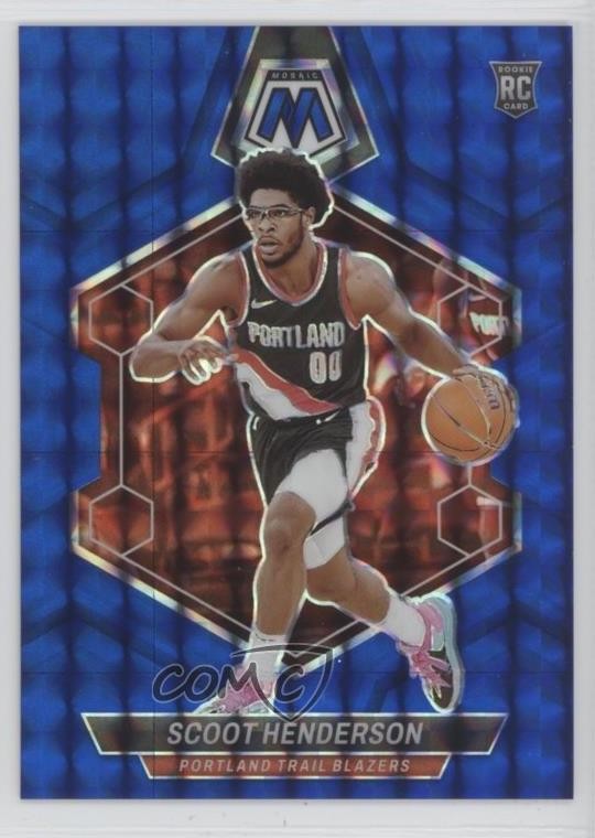 2023 Panini Mosaic Rookies Blue Prizm 83/199 Scoot Henderson #216 Rookie RC 0yx2