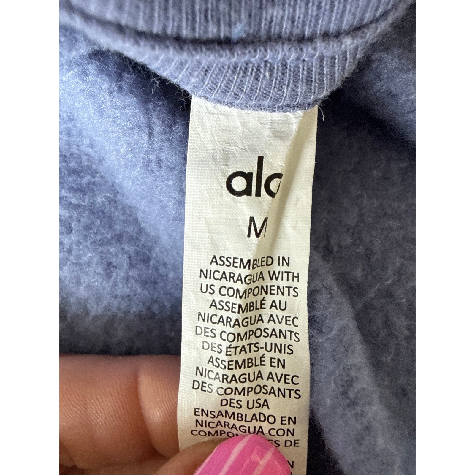 Alo Yoga Womens Soho Pullover Crewneck Sweatshirt Size M  in Blue image 5