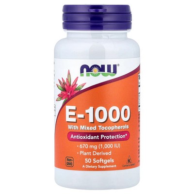 E-1000 with Mixed Tocopherols, 670 mg (1,000 IU), 50 Softgels