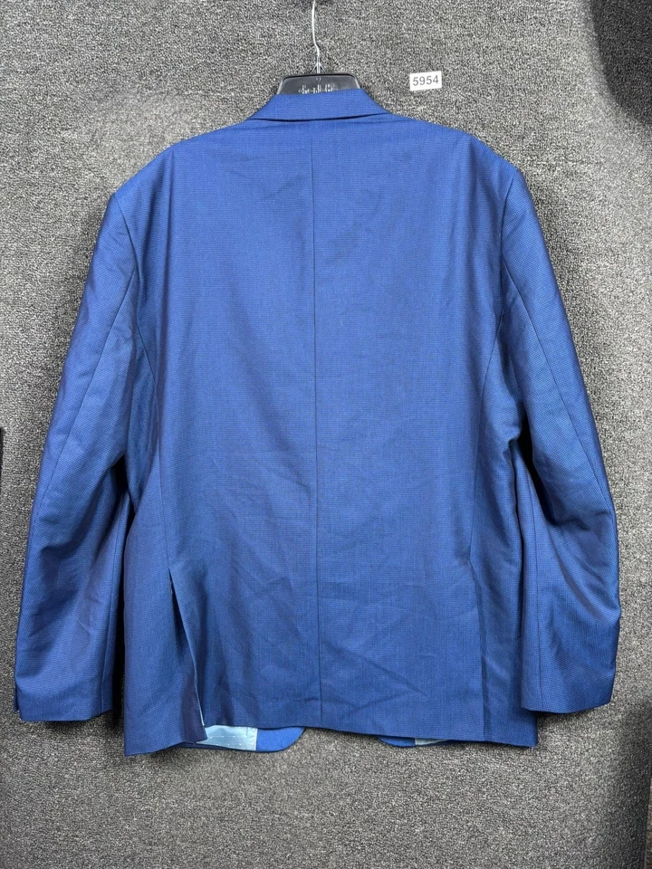 Vinci Tuxedo Jacket Mens Blue Satin Lapel One Button Blazer Designed in Italy - Image 2 of 4