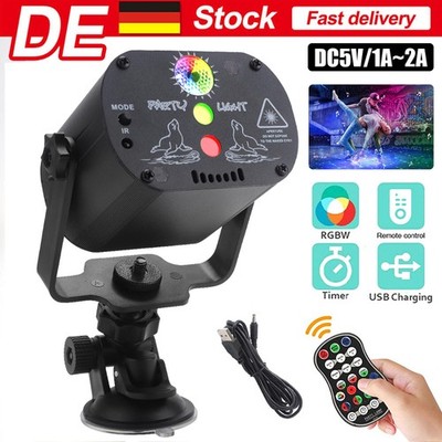 60 Muster RGB LED Laser Projektor Bühnenlicht USB Disco Lichteffekt Partylicht