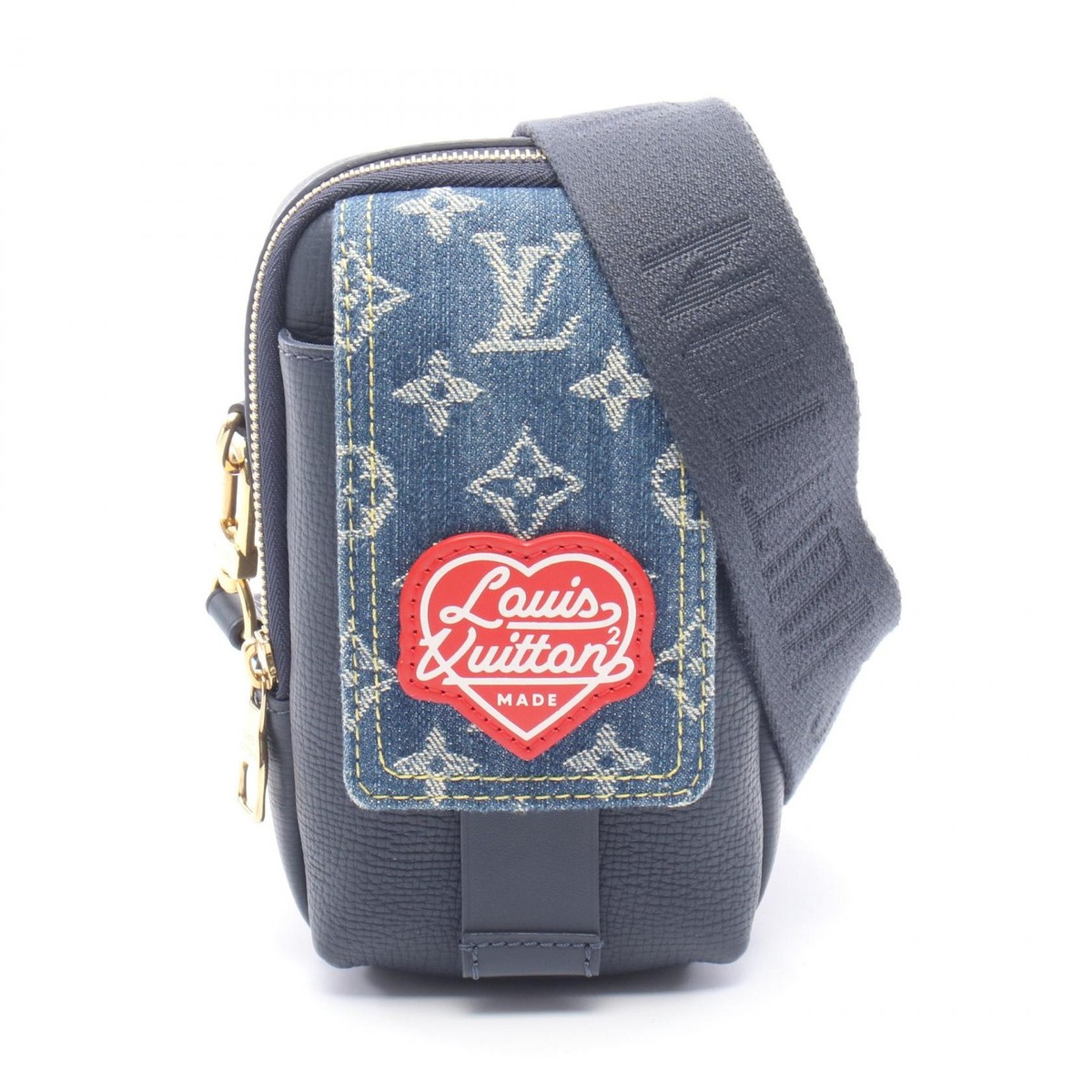 Louis Vuitton Flap Double Crossbody Blue Leather Patch for sale