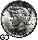 1922-D Peace Dollar, Nice Cartwheel Luster, Choice BU++