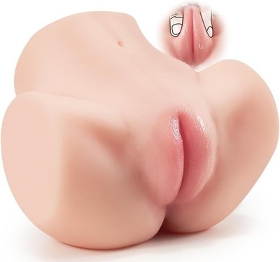 Pocket Pussy Male Masturbator Sex Toy- Sex Doll with Tight Labia, 2 Hole...