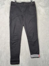 Rapha Jeans Womens 32x29 Pink Trim Reflective Cuff Cycling Stretch Denim Pants