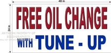 2' X 4' VINYL BANNER FREE OIL CHANGE WITH TUNE UP AUTO REPAIR SHOP