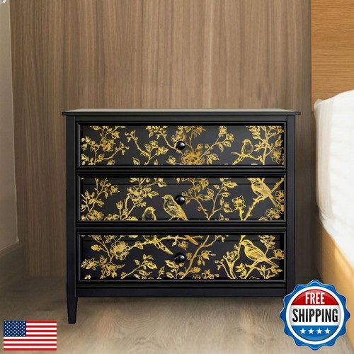 Adesivo Trasferimento Rub on Blu Pavone per Arredamento Artigianato Decorazione 6"x12" Crusca Oro - Foto 3 di 5