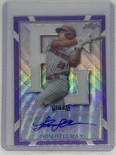 2021 LEAF METAL PERFECT GAME DOM HELLMAN AUTO PURPLE WAVE REFRACTOR 5/8