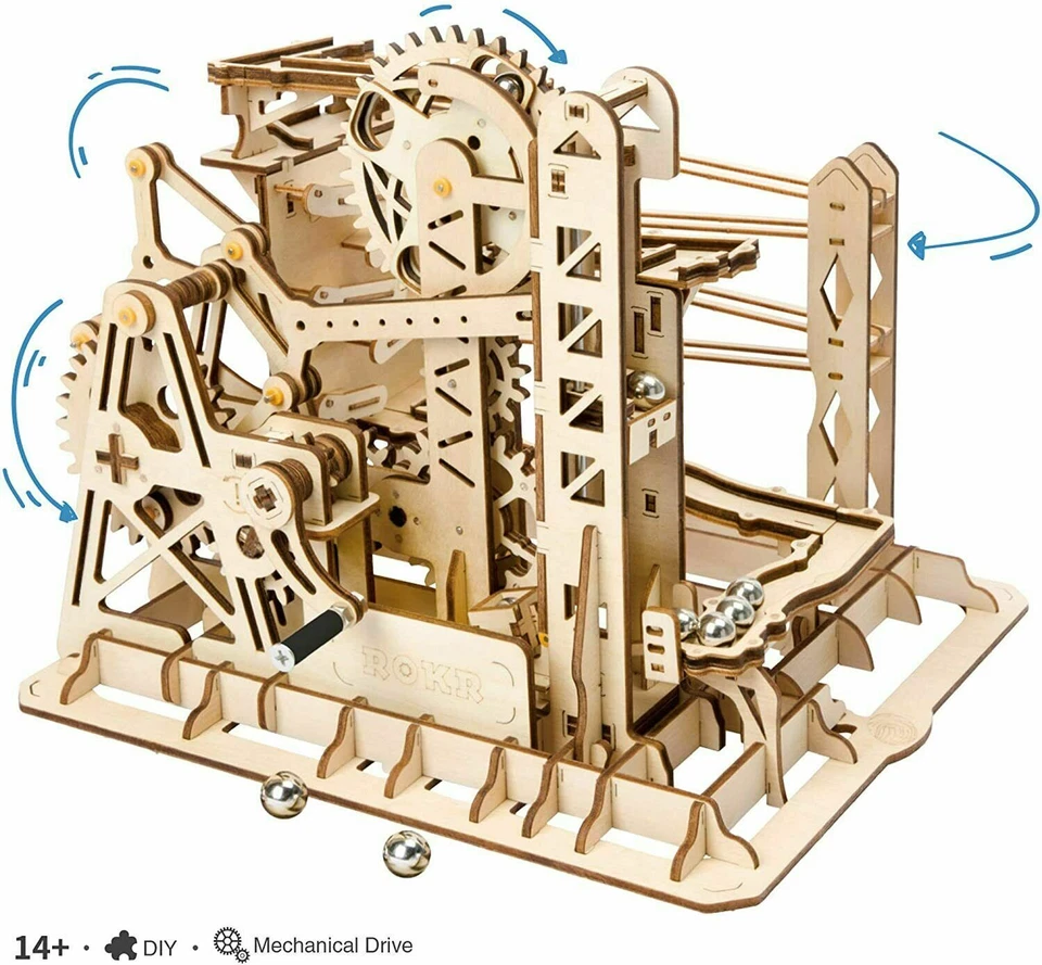 ROKR Lift Coaster DIY 3D Wooden Puzzle Model Craft Kits for Teen and Adult Gifts - Image 2 of 4