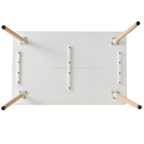 Rettangolare Tavolo da Cucina da Pranzo Bianco in Legno 110x70x74cm MDF - Foto 5 di 10