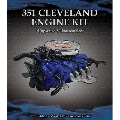 1:24 351 Cleveland V8 Engine + Accessories -- PLASTIC KIT -- DDA