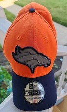 Denver Broncos Black New Era 39Thirty Stretch Fit Hat Cap Size Small-Medium