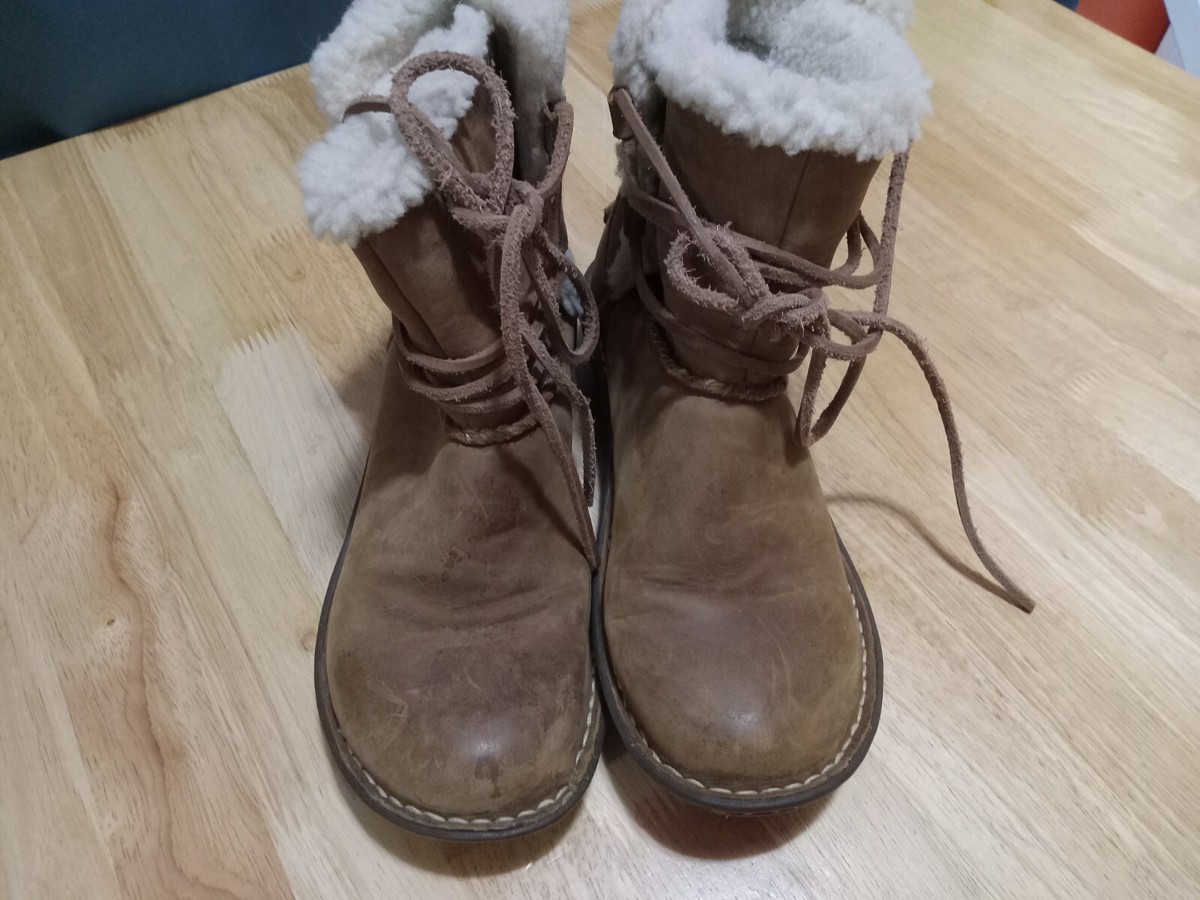 Ankle Boots Womens Ugg Leather Boots With Fur Ugg Pasqual Brown