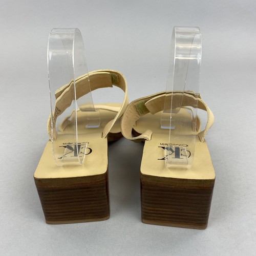 Calvin Klein CK Cuero Sin Cordones Punteras Abiertas Mulas Tacón Zapatos US9 40 UK7 - Imagen 6 de 11