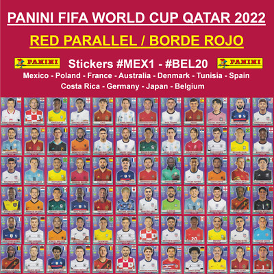 Panini World Cup QATAR 2022 - RED PARALLEL Stickers #MEX1 - #BEL20