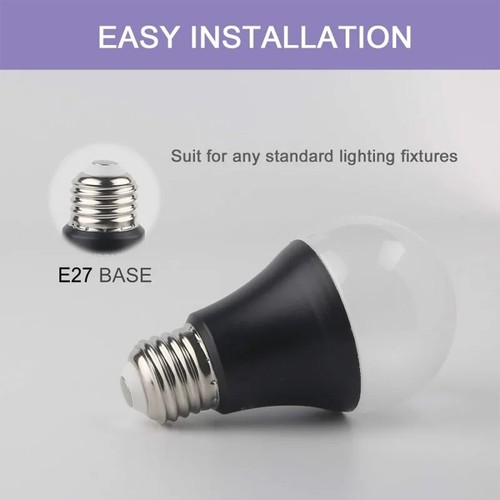 A19 Black Light Led Bulb 9W Globe Lamp Atmosphere 395NM Home Lampe Decorative In - Picture 3 of 11