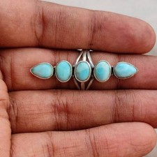 Natural Larimar Ring,925 Sterling Silver Ring,Handmade Ring,All Sizes 3 to 14