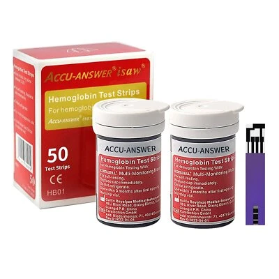 MARKENLOS Accu Answer iSaw Blut Hämoglobin Teststreifen 50 Streifen für Systeme LBM-01