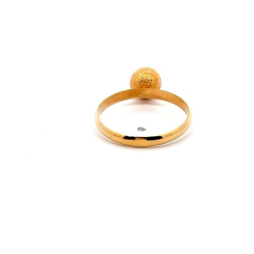 18K Saudi Gold Ring Ball Women Size 5.75 Fine Jewelry - Foto 3 di 6